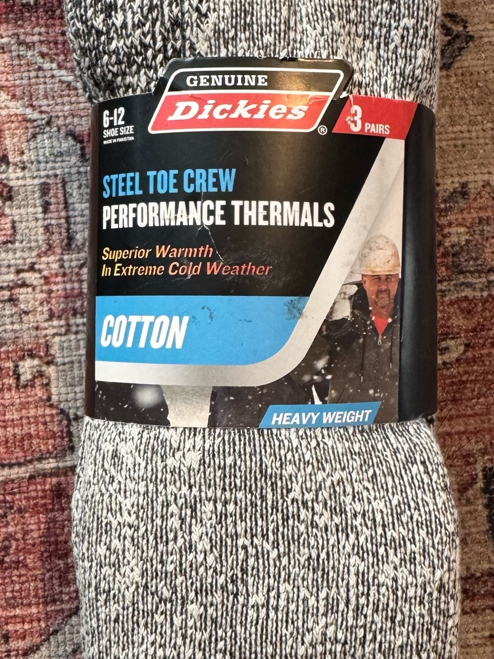 Dickies Winter Gray Marled Steel Toe Crew Performance Thermals - 3 Pack